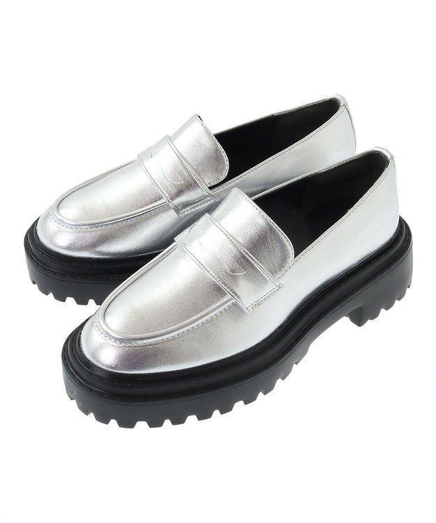 AMERICAN HOLIC 厚底ローファー Silver