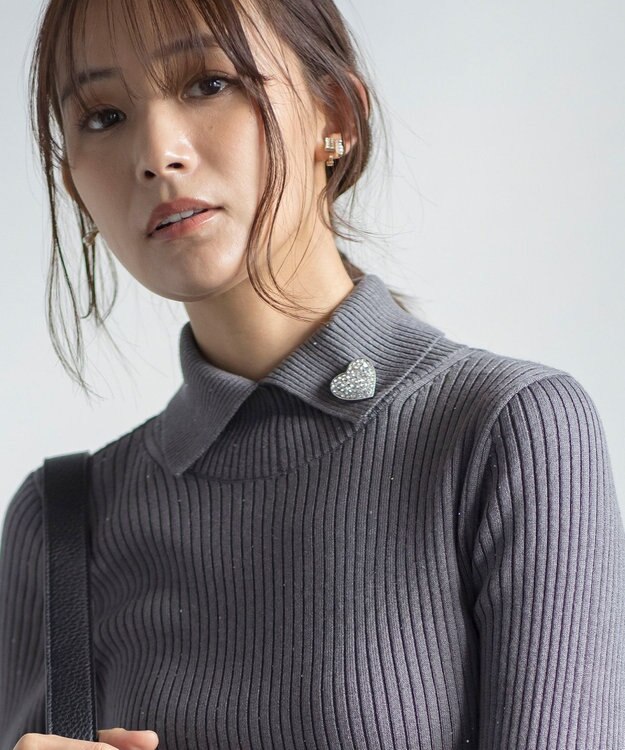 組曲 【人気につき再販決定！】ハートストーンブローチ シルバー系