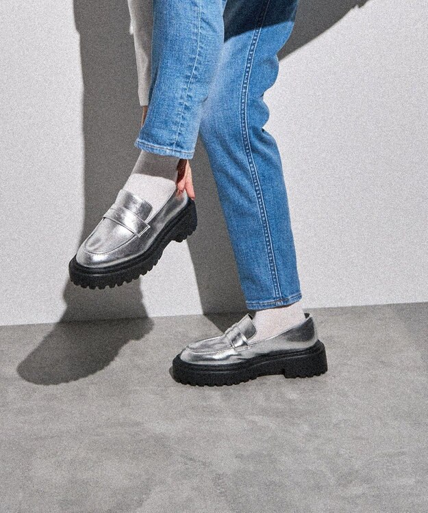 AMERICAN HOLIC 厚底ローファー Silver