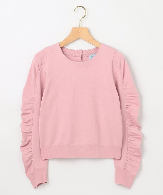 組曲 ハートボタン ニットプルオーバー ピンク系