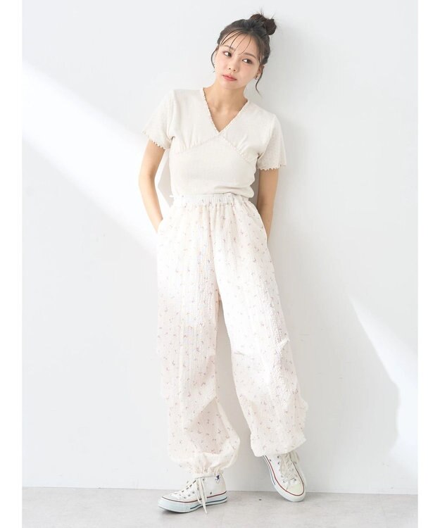 earth music&ecology タックカーゴパンツ Black