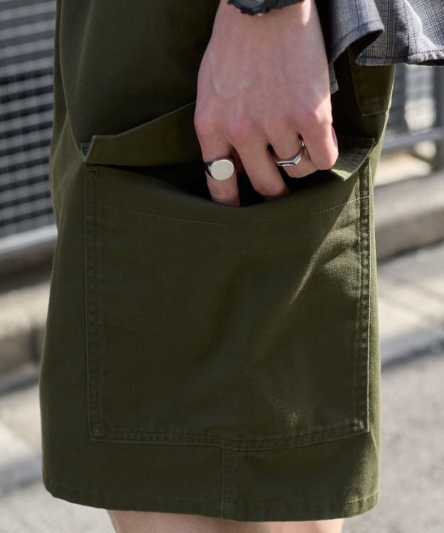 WEGO 【ウエストゴム】イージーバギーカーゴショーツ カーキ