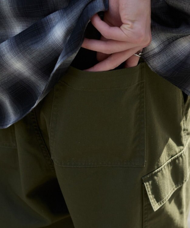 WEGO 【ウエストゴム】イージーバギーカーゴショーツ カーキ