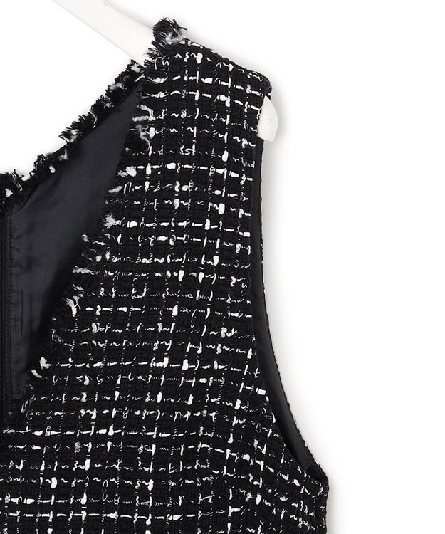 ICB ロービングツイード ワンピース ブラック×オフホワイト系