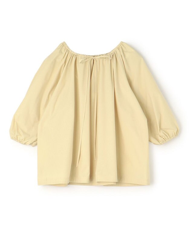 UNFILO FINE MOVE 2WAYギャザーブラウス ライトイエロー