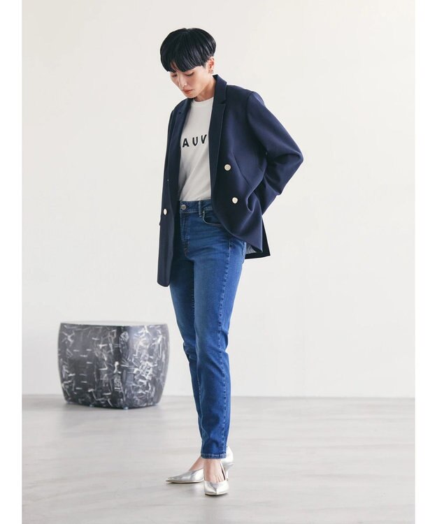 AMERICAN HOLIC Ｗボタンテーラードジャケット Navy