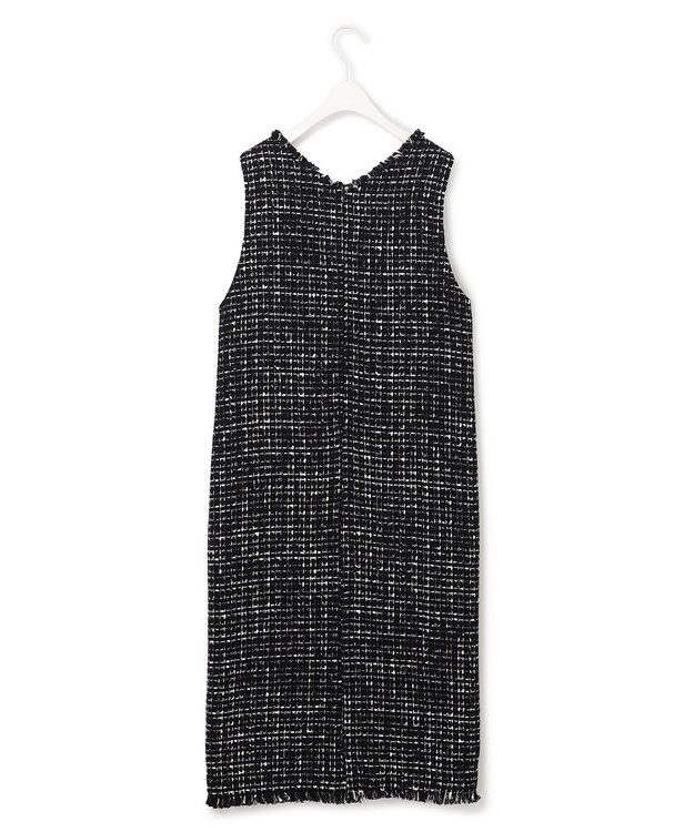ICB ロービングツイード ワンピース ブラック×オフホワイト系