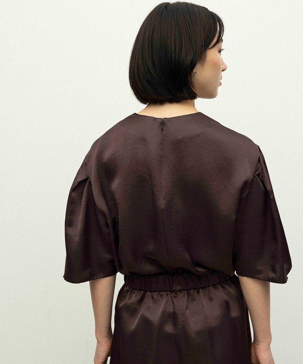 NAVE 【ReNAVE】タンブラーサテン ブラウス ブラウン系