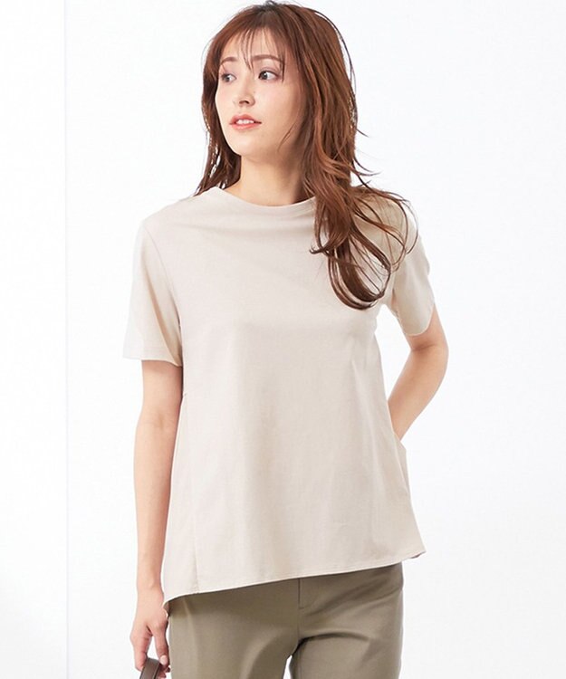 ANY SIS S 【WEB・一部店舗限定】サテンコンビ プルオーバー ローズグレー