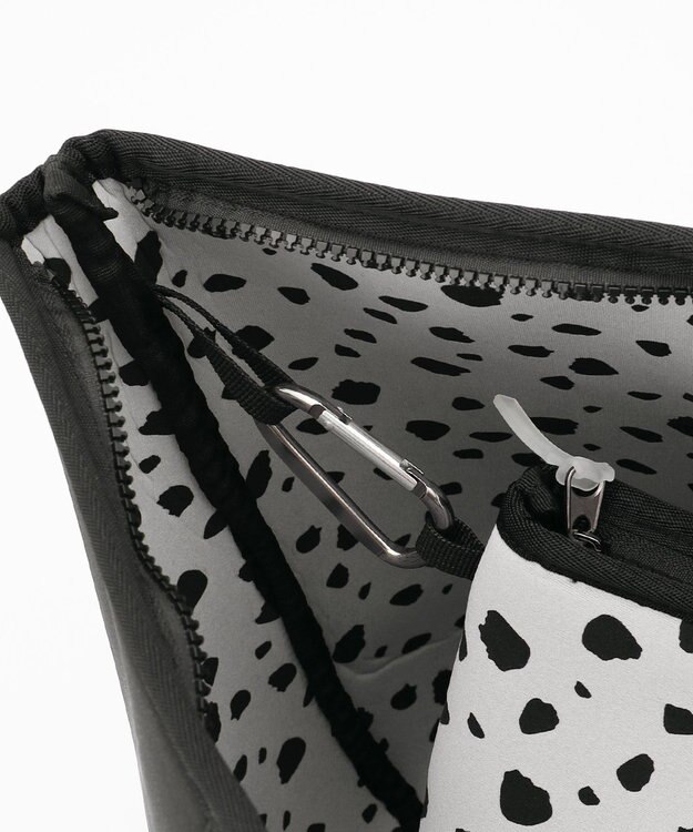 PW CIRCULUS 【UNISEX】ロゴ トートバック クラッチバッグ付き ブラック×ダルメシアン