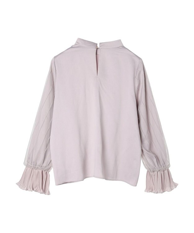 earth music&ecology チュール袖スタンドカラートップス Pink
