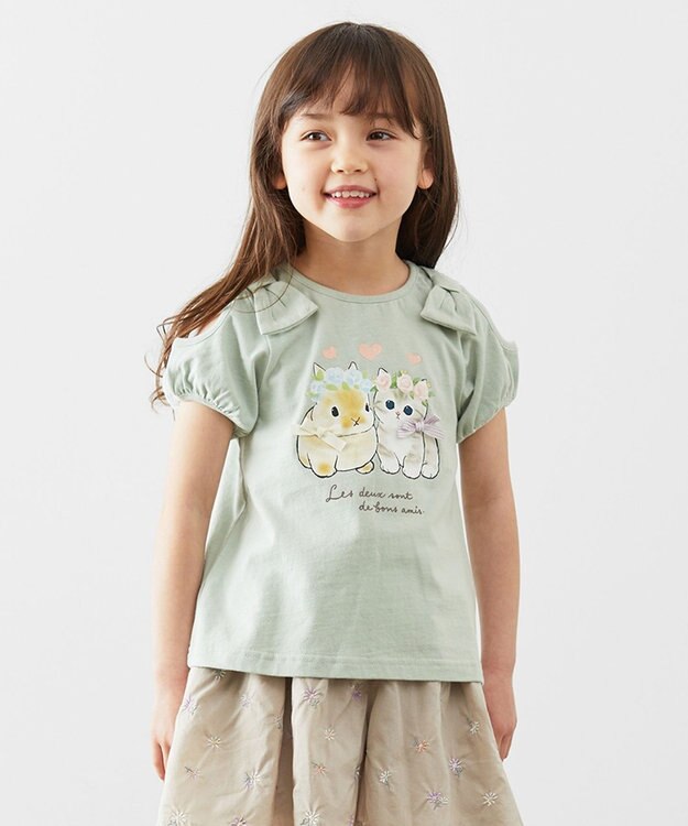 ANY KIDS 【mofusand×any FAM】半袖Tシャツ ミント