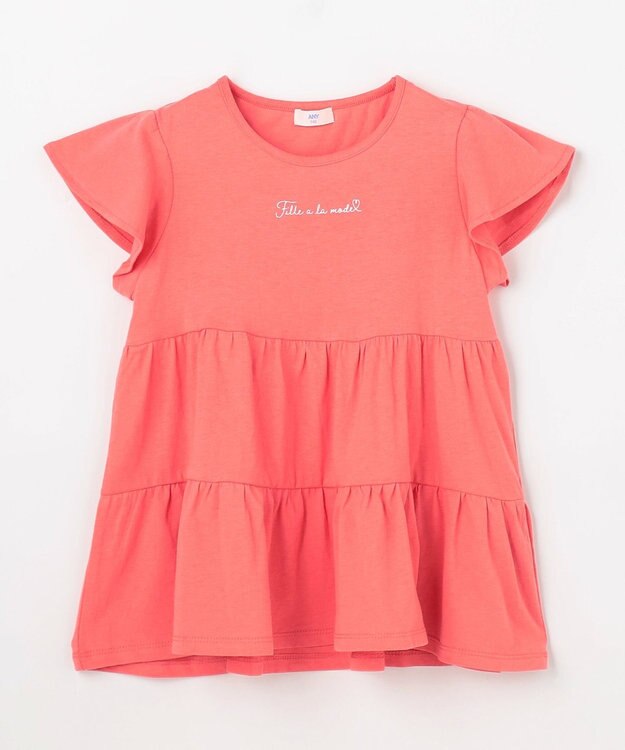 ANY KIDS 【綿100%/接触冷感】ひんやり ティアードチュニック コーラル