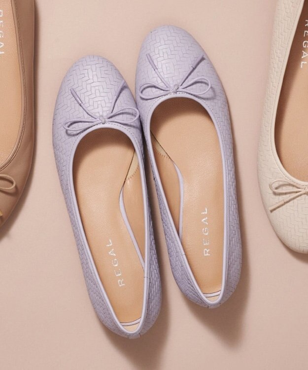 REGAL FOOT COMMUNITY 【リーガルレディース】F79Q バレエシューズ フラットシューズ ラベンダー型押