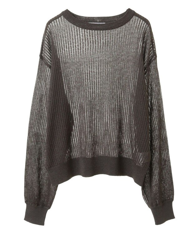 Green Parks ラメシアーリブニットプルオーバー Gray