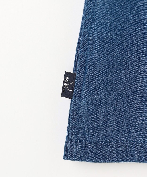 組曲 KIDS 【150-160㎝】 ブルーフラワーデニムキュロット ネイビー