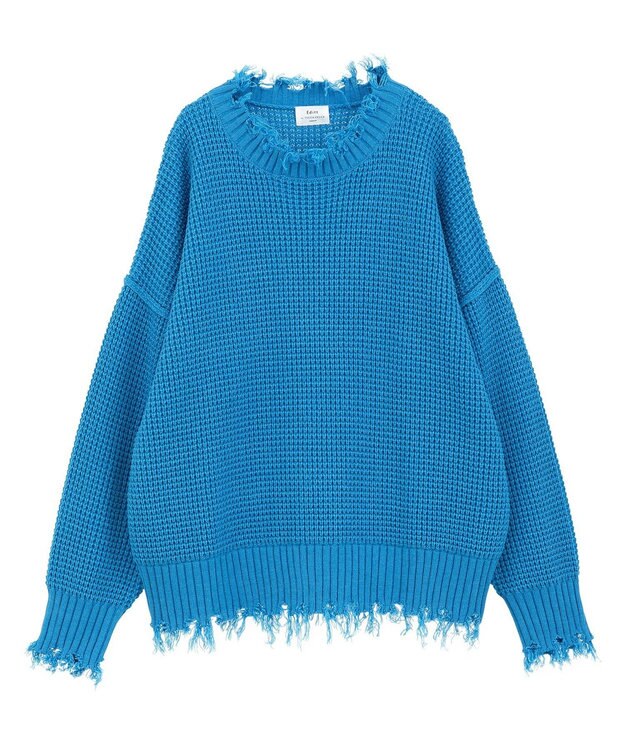 YECCA VECCA ダメージルーズニット Blue