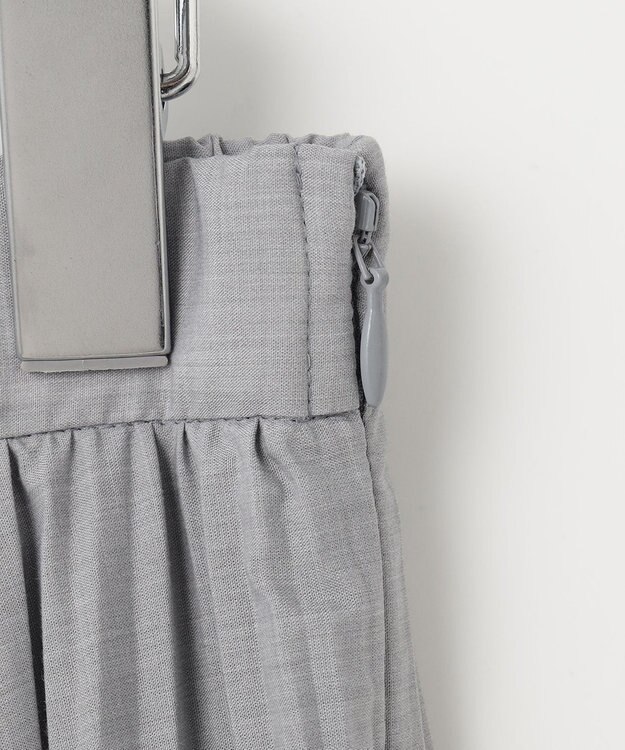 J.PRESS LADIES 【洗える】50Sブロード プリーツ スカート ライトグレー系