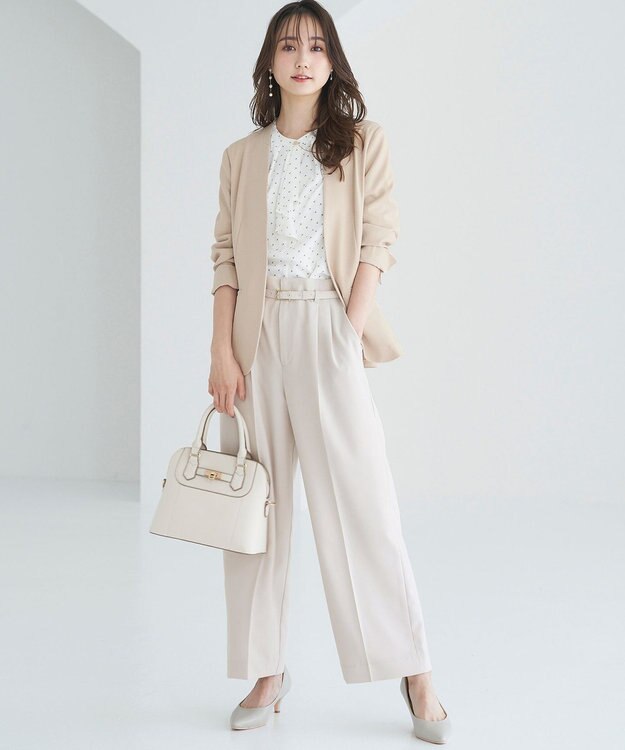 ANY SIS 【UVカット / 接触冷感 / 吸水速乾】スマートビューティストレッチ ノーカラージャケット ライトベージュ