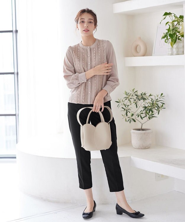 Tiaclasse 【新色追加・洗える】レースブラウス ピンク