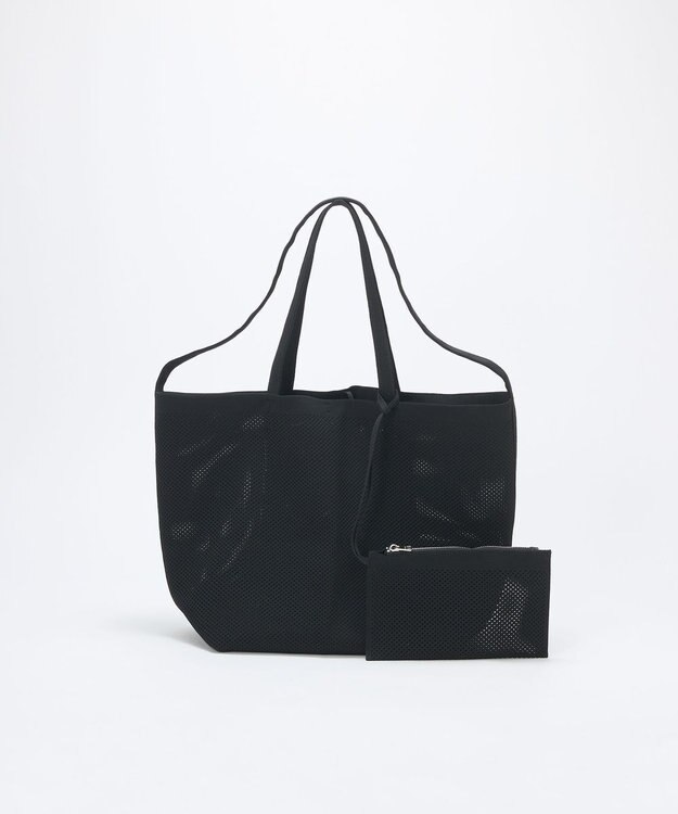 TOPKAPI 【Breath TOPKAPI】ニットジャガード 2way ビッグ トートバッグ ポーチ付き ブラック