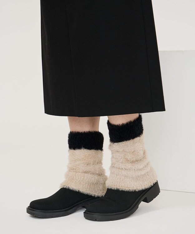 steppi 【洗える】ファー レッグウォーマー ベージュ