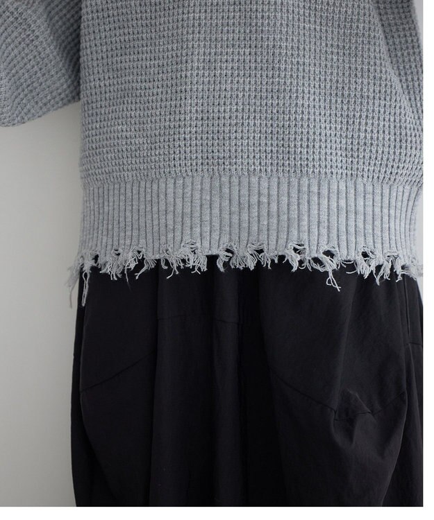 YECCA VECCA ダメージルーズニット Blue