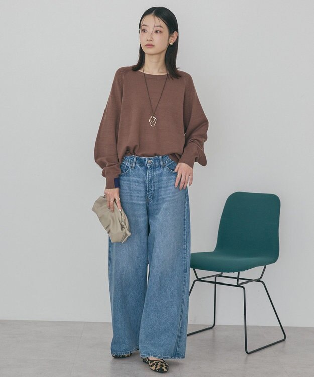 AMERICAN HOLIC バイパチラグランニットプルオーバー Mocha