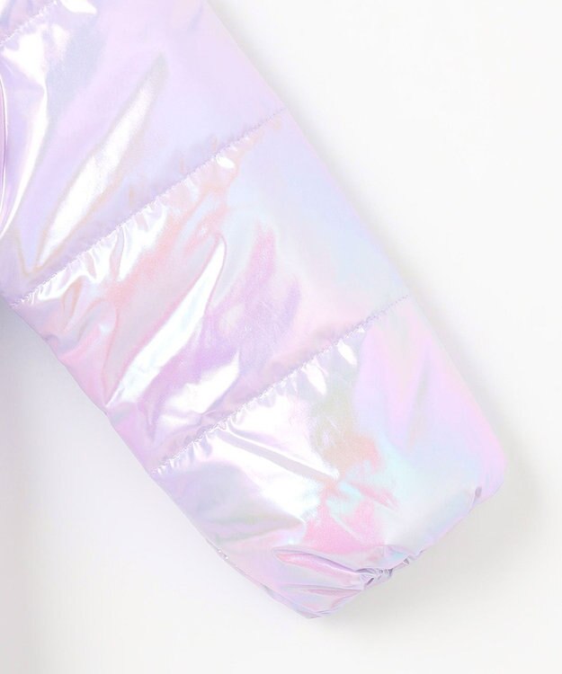 ANY KIDS パール調×フリースボア中綿コート ラベンダーオーロラ