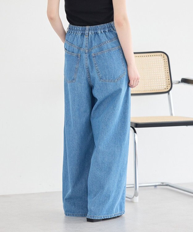 earth music&ecology イージータックワイドデニム Light Indigo