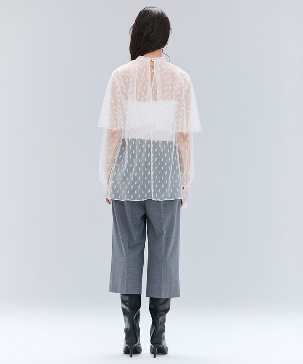 BEIGE， 【洗える・Oggi 11月号掲載】CLOVIS / ケープデザイン総レースブラウス Ecru