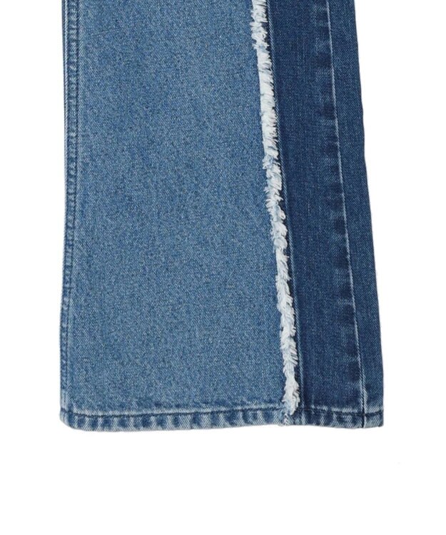 earth music&ecology Ｌｅｅ×ｅ．ｍ．ａ．ｅ　切替デニムフレアパンツ Indigo