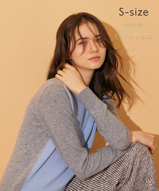 BEIGE， 【WEB限定・S-size】ROGAN / クルーネックニット Sax×L Gray