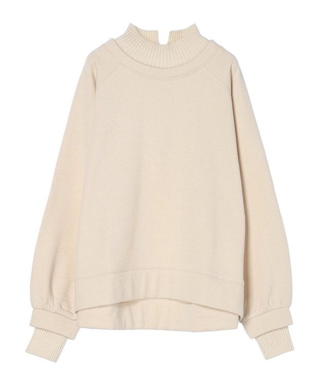 Green Parks 裏起毛ニットリブドッキングプルオーバー Light Beige