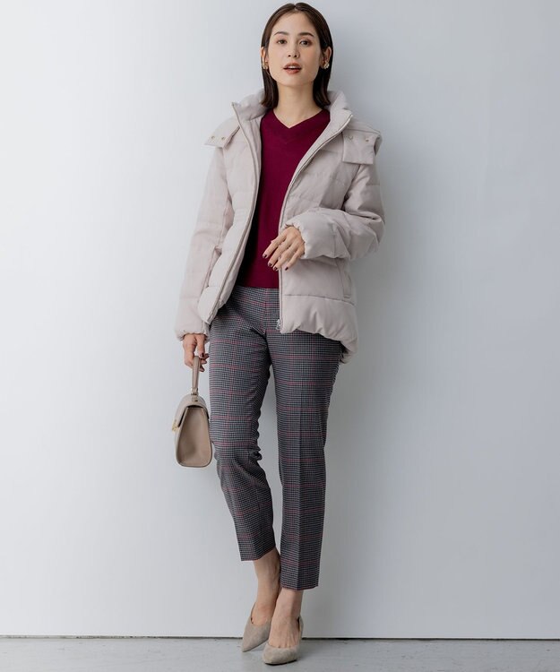 組曲 【WEB限定】T/Rツイルストレッチ テーパードパンツ ライトグレー系3