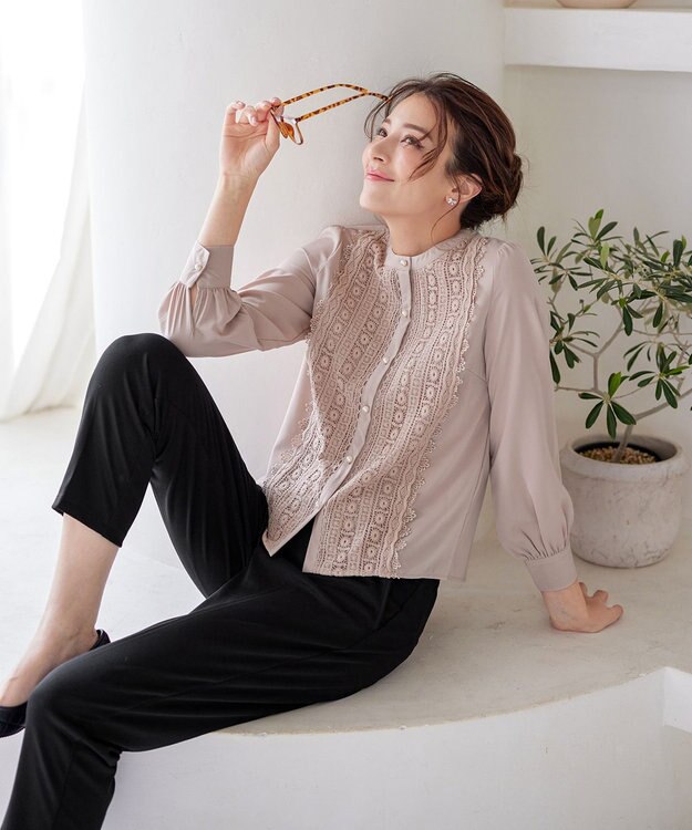 Tiaclasse 【新色追加・洗える】レースブラウス ピンク