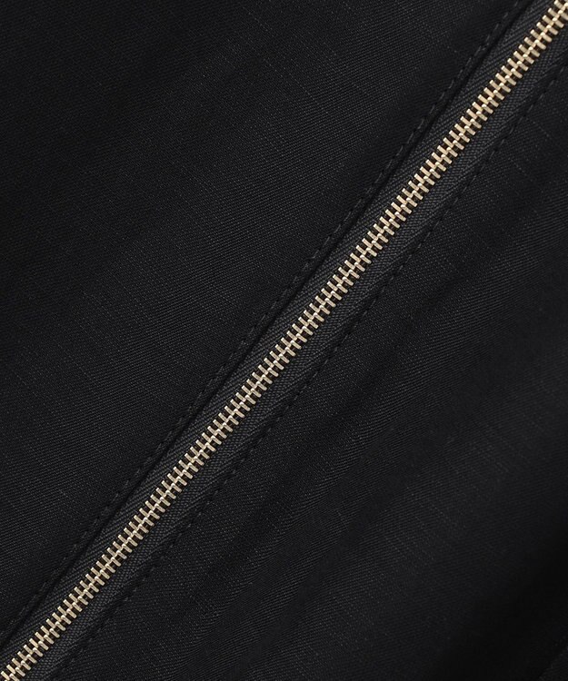 BEIGE， BERNARD / リネン混 フロントジップ スタンドカラードレス Black