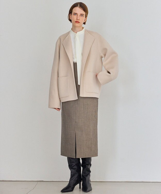 BEIGE， 【WEB限定】VERDUN / ウールリバーショートコート Beige