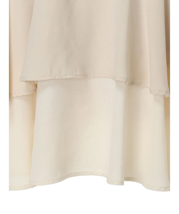 earth music&ecology バイカラーラッフルヘムスカート Beige