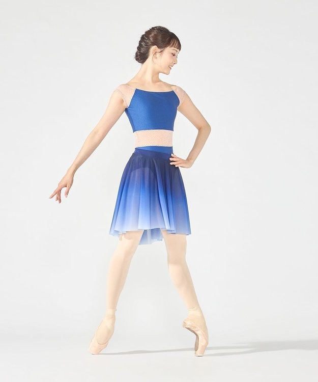 Chacott フレンチスリーブレオタード ブルー