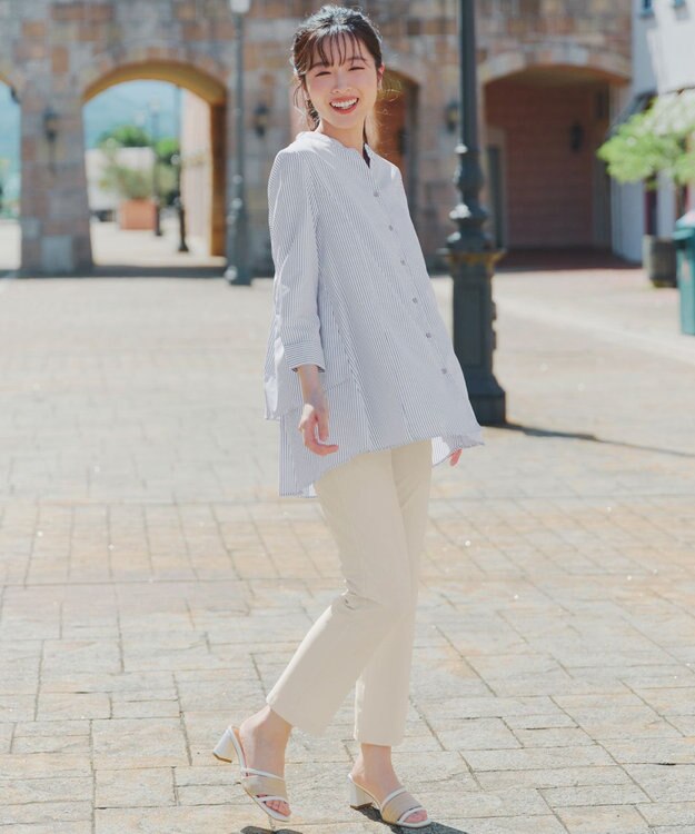 Tiaclasse 日本製シーズンレスエアシルキーパンツ オフベージュ