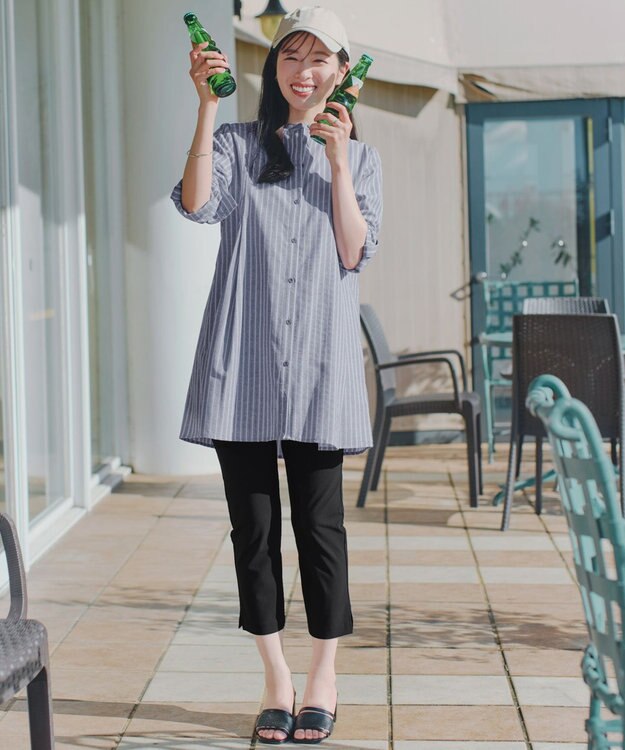 Tiaclasse 日本製シーズンレスエアシルキーパンツ ブラック