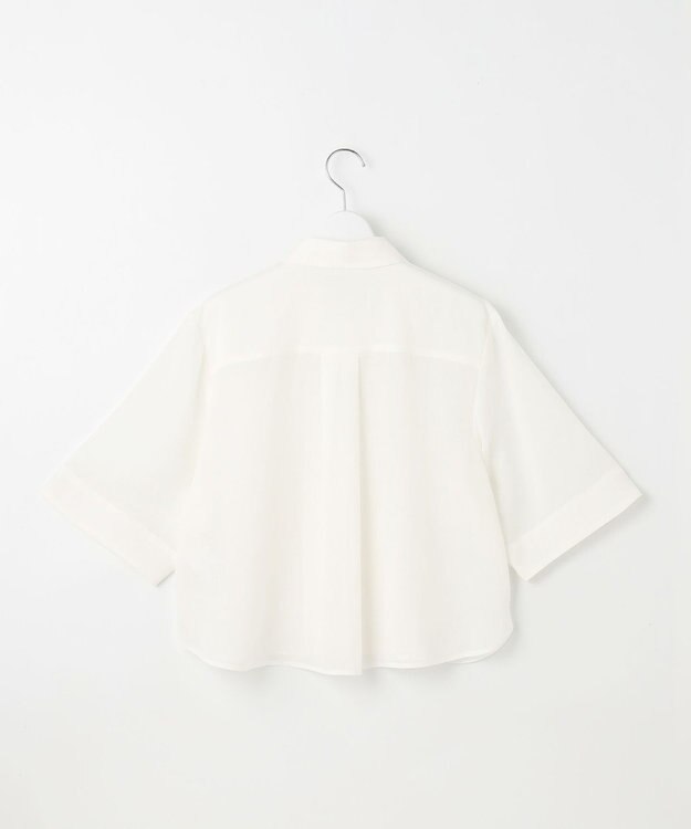 自由区 【カタログ掲載・接触冷感・洗える】シアーラミーローンクロップド丈 ブラウス オフ