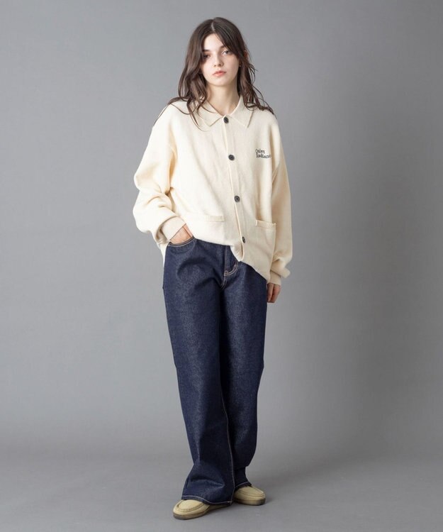 WEGO 【ユニセックス着用ITEM/ウエスト調整可】ストレートデニムパンツ デニムインディゴ