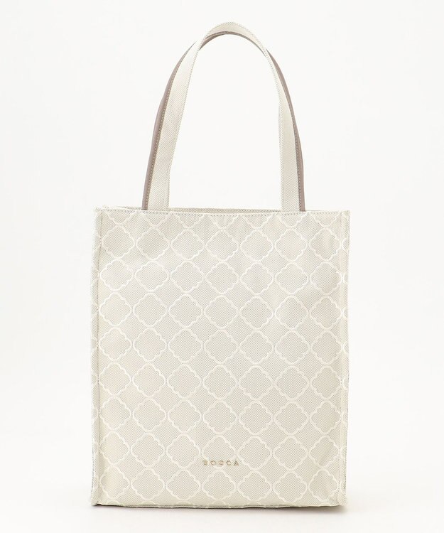 TOCCA 【A4サイズ対応】CHECKER CLOVER EMBROIDERY A4TOTE トートバッグ ベージュ系