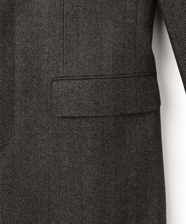 J.PRESS MEN 【ARTHUR HARRISON】 2080ヘリンボンフランネルチェスター コート オリーブ系8