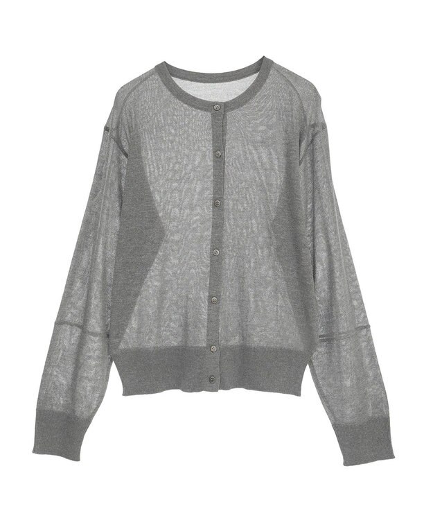 earth music&ecology ＳＥＴ２点シアーニットプルオーバー＋カーディガン Gray