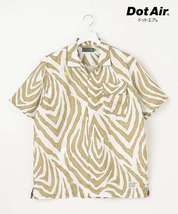 PW CIRCULUS 【雑誌掲載 / 高通気 / 軽撥水 / 軽量のDotAir 使用】【MEN】ゼブラ柄開襟シャツ ベージュ系5