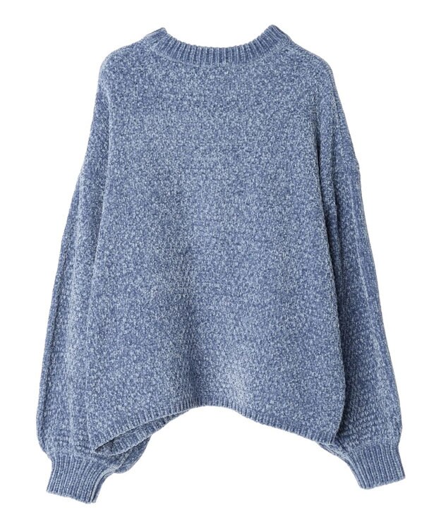 earth music&ecology シャイニーベロアモールプルオーバー Blue