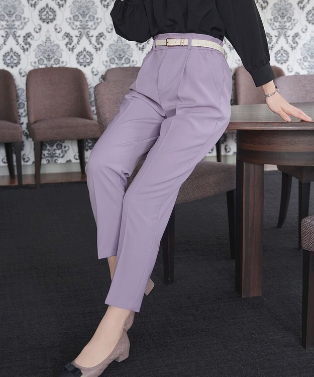 Tiaclasse L 【おのののかさん着用】とろみカラーテーパードパンツ ラベンダー